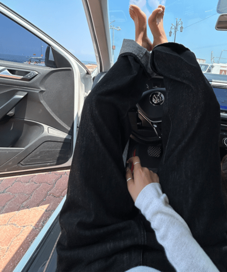 straight denim pants / 2color　hm1172