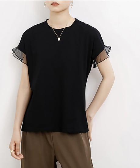 sheer sleeve top / 6color　hm2959