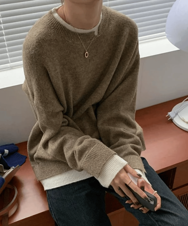 トップス UNOF LAYERED KNIT TOPS Zara DOUBLE LAYER KNIT TOP | Square One