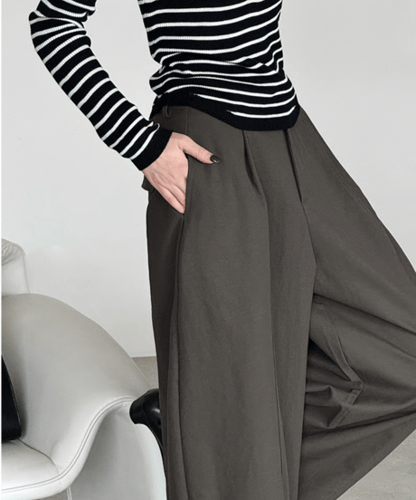 wide silhouette tuck pants / 4color　hm2765