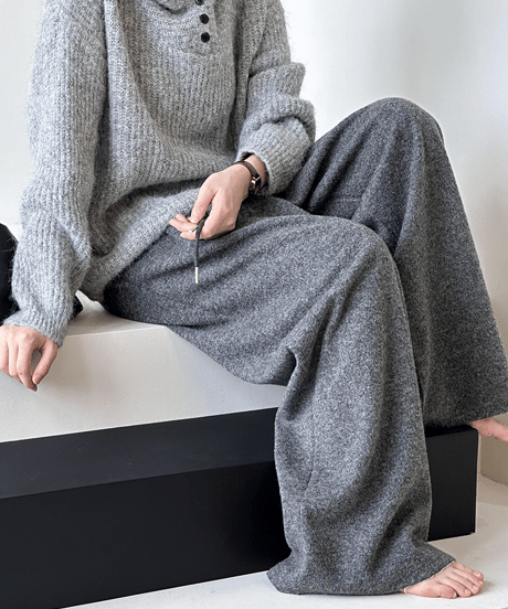 wide leg knit pants / 3color　hm2735