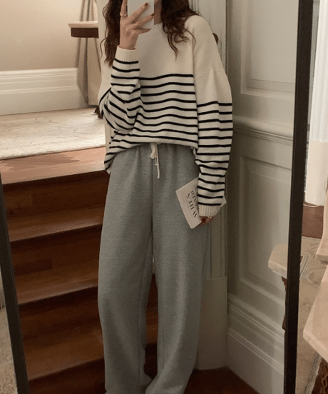 stripe knit top　hm2554