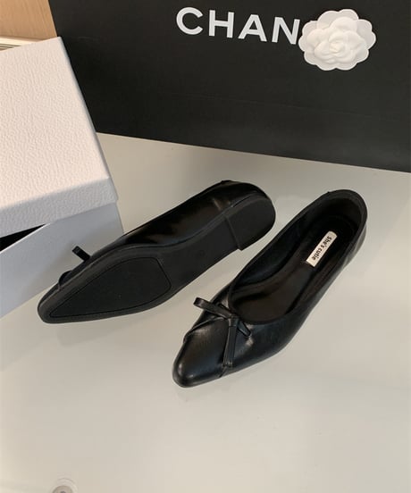 toe bow flats shoes / 3color　hm2117