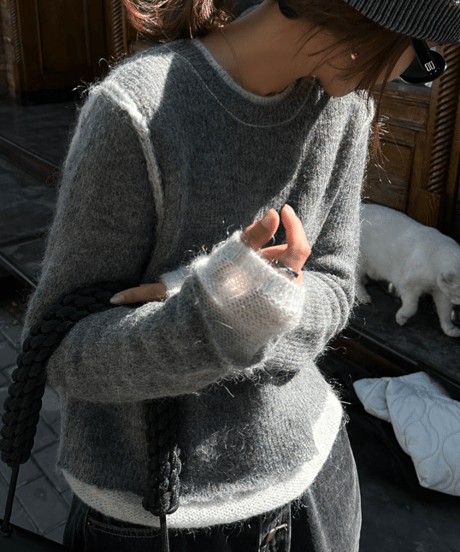layer style knit top / 2color　hm1091