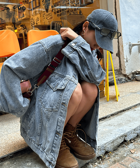 oversized denim jacket　hm1264