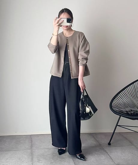 collarless short jacket / 3color　hm2602