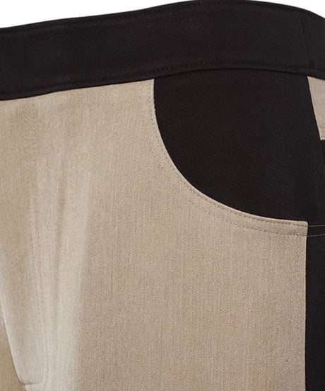 contrast color straight pants　hm1793