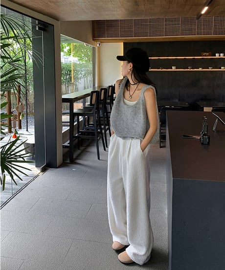knit tank vest / 4color　hm1488