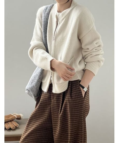 double zipper cardigan / 4color　hm1781