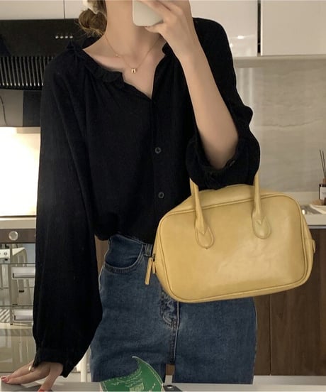 volume v-neck blouse / 2color　hm1681