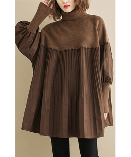 pleated docking tunic / 2color　hm2656