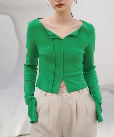frill slim cutsew / 2color　hm2027