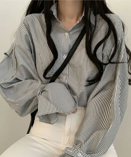 stripe loose shirt / 2color　hm2916