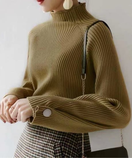 half turtle rib knit / 4color　hm1719