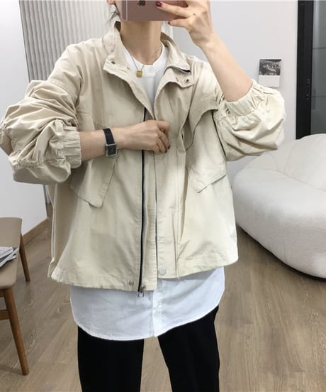 white shirt layered style top　hm1852