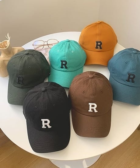 ”R” logo white cap / 9color　hm2125