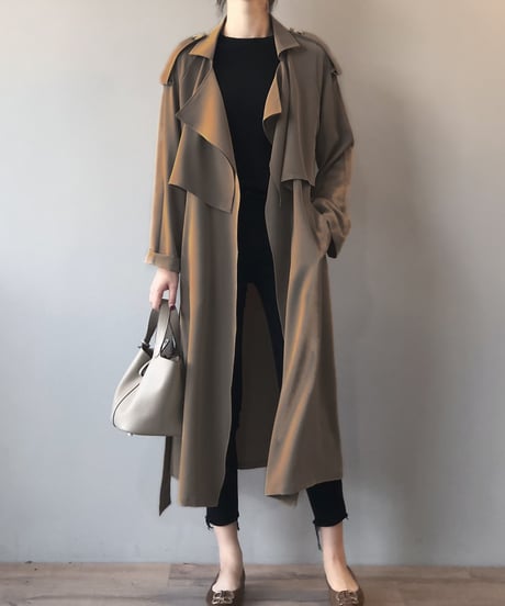drape trench coat / 2color　hm2040
