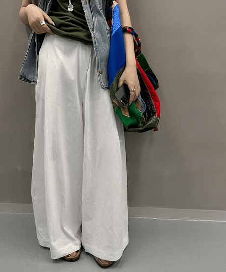 relaxed tuck pants / 2color　hm2383