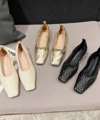 square crochet pumps / 3color　hm1407