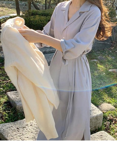 belted shirt dress / 3color　hm2980