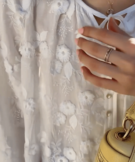 embroidered sheer blouse　hm2928