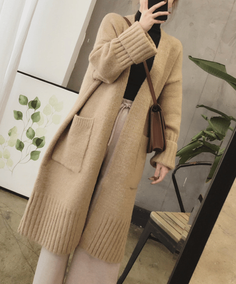 oversized long cardigan / 4color　hm2701