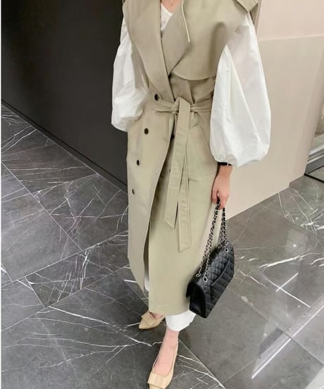 long trench gilet / 3color　hm2592