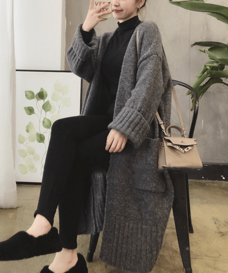 oversized long cardigan / 4color　hm2701