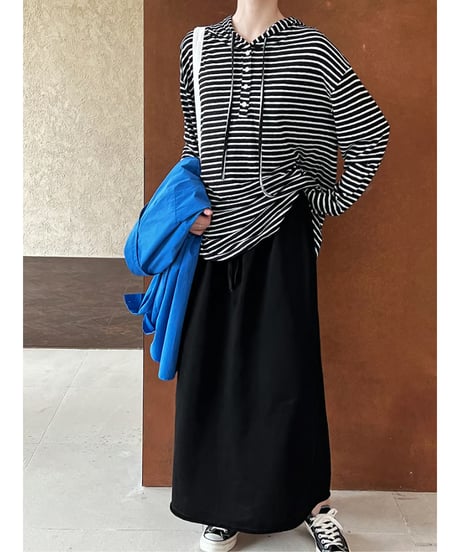 sweat maxi skirt / 2color　hm2054