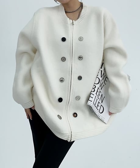 button knit cardigan / 3color　hm1718