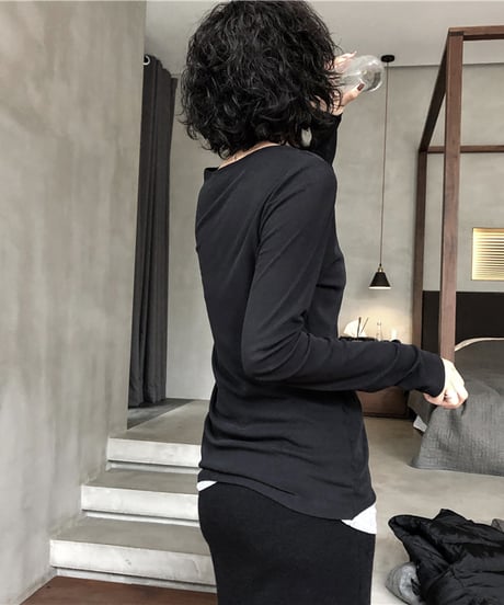 v-neck long-sleeved top　hm1003