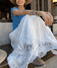 flower lace skirt / 2color　hm1501