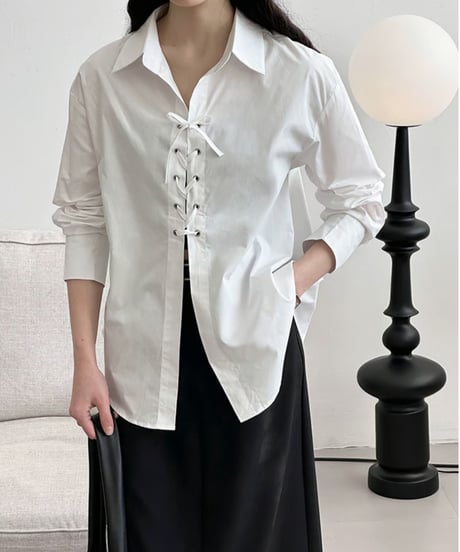 lace-up front shirt　hm2064