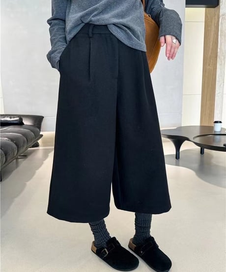 stylish wide leg pants / 2color　hm2704