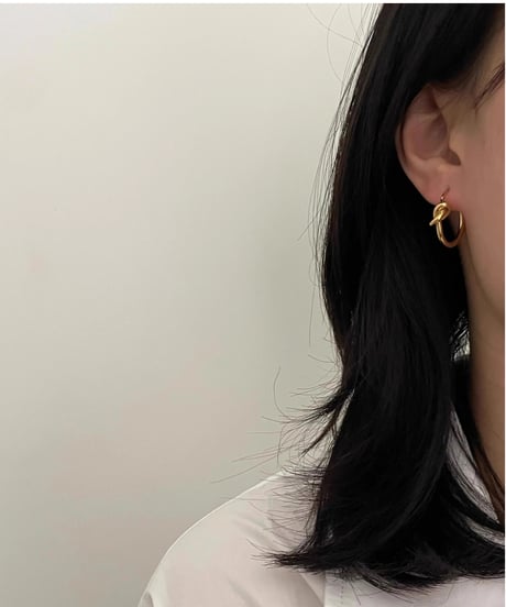 knot hoop pierce / 3color　hm2681