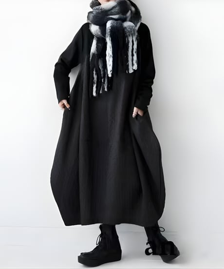 textured maxi dress　hm2584