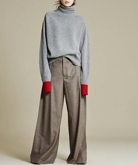 bicolor turtleneck knit / 2color　hm1872