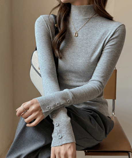 sleeve button knit / 6color　hm1823