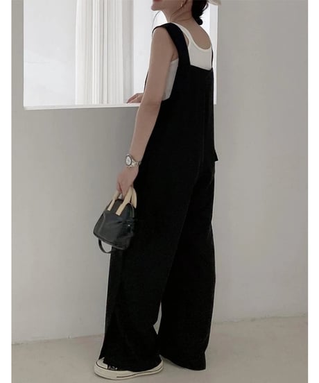 straight saide-slit overalls　hm1409