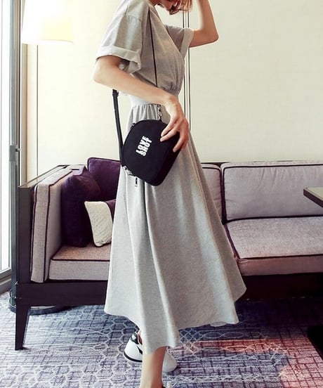 soft jersey midi dress / 2color　hm2113