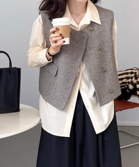 double breasted vest / 2color　hm2593