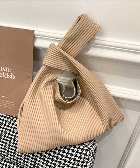 pleated tote bag / 3color　hm1543