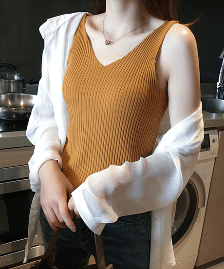 rib knit camisole / 8color　hm2902