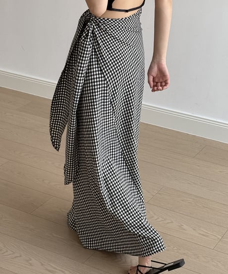 side tie long skirt / 2color　hm2276
