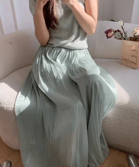 pleated wide pants / 3color　hm2840