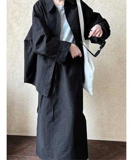 oversized shirt & skirt set / 2color　hm2075