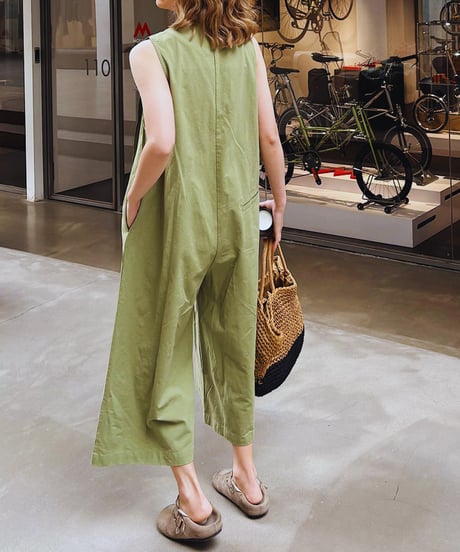 retro sleeveless jumpsuit / 2color　hm2475