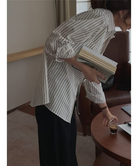 relaxed stripe shirt  　hm2601