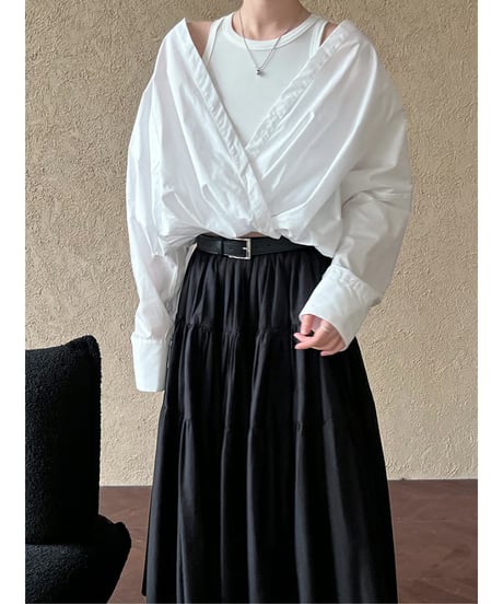 cross wrap shirt / 2color　hm2056