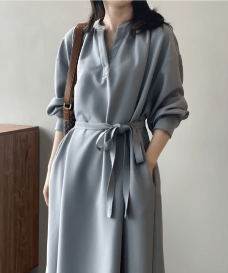 waist tie dress  / 2color　hm2629